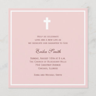 Pink Blessing Invitation