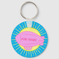 Pink Blimp Balloon Blue Sky Custom