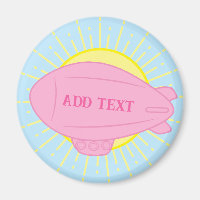 Pink Blimp Balloon In Sunny Sky
