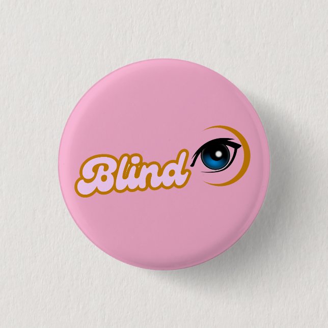 pink blind symbol 3 cm round badge (Front)