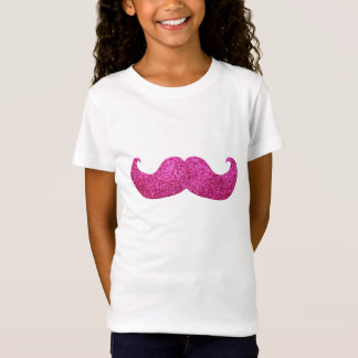 Pink Bling Moustache (Faux Glitter Graphic) T-Shirt