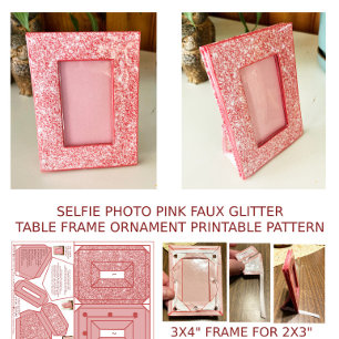 Pink Bling Selfie Frame Pattern for 2x3 Photo 