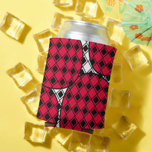 Pink Blob Harlequin  Can Cooler