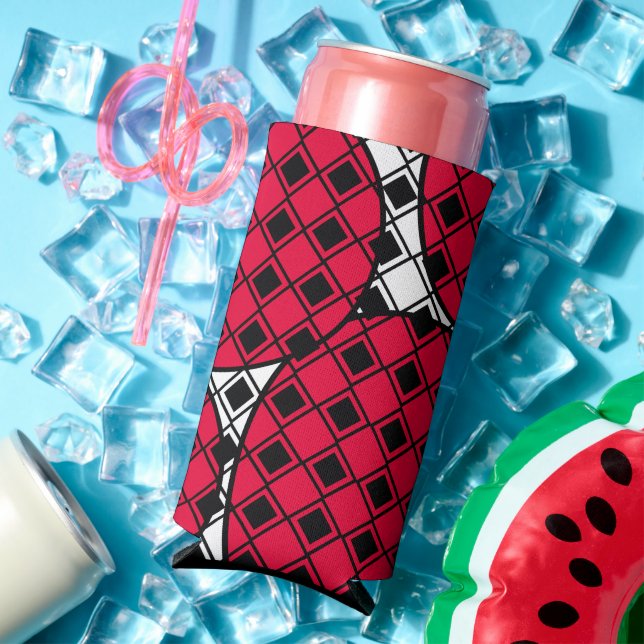 Pink Blob Harlequin  Seltzer Can Cooler (In Situ Summer)