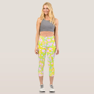 Pink Blobs Capri Leggings