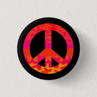 Pink blobs Peace Symbol 3 Cm Round Badge