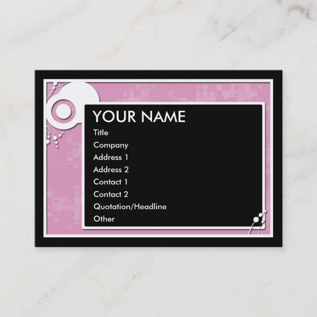 pink block scheme business card (Front)
