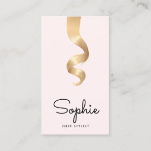 Pink Blonde Hair Curl Salon Hair Stylist Salon Business Card