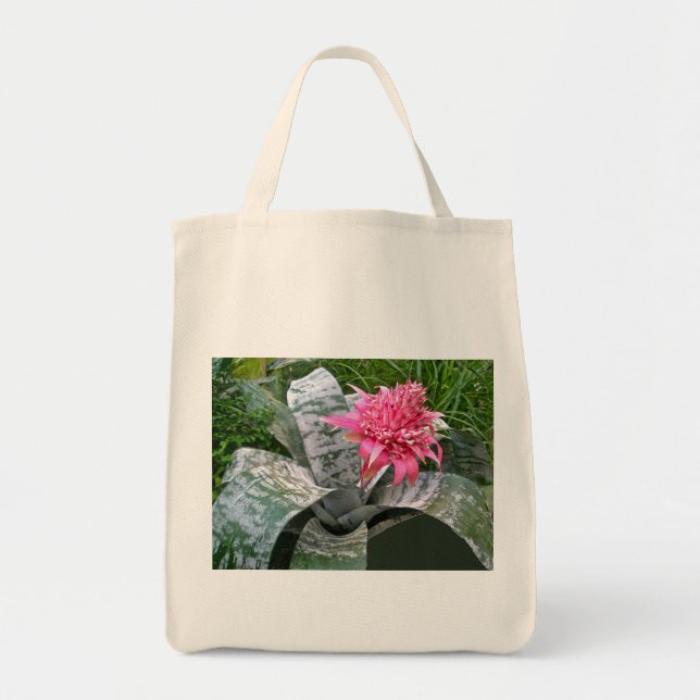 Pink Bloom Bromeliad Tote Bag (Front)