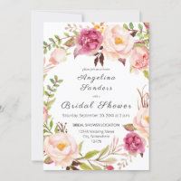 Pink Blooming Blush Floral Bridal Shower