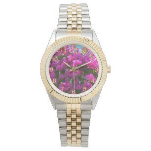 Pink Blooming Bougainvillaea Flowers, Unisex Watch