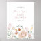 Pink Blooming Flowers Baby Shower Welcome Sign