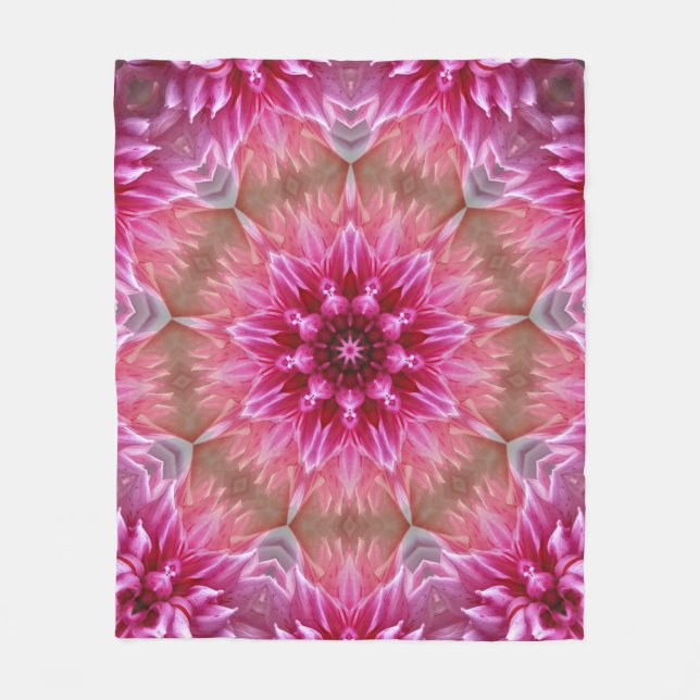 Pink Blooming flowers  Fleece Blanket (Front)