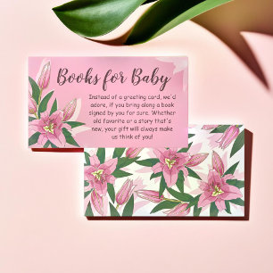 Pink Blooming Lily Books for Baby Enclosure Card