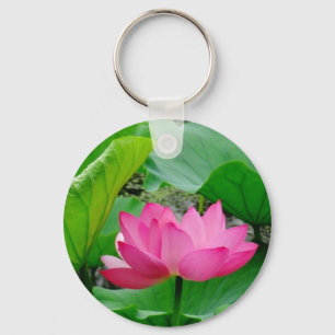 Pink Blooming Lily in the Spring Key Ring