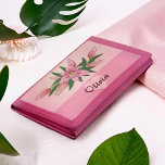 Pink Blooming Lily Sweet Heart  Trifold Wallet<br><div class="desc">This illustration features a delicate pink heart,  a blooming lily and text that can be easily personalised.</div>