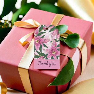 Pink Blooming Lily Thank you/ Welcome Gift Tags