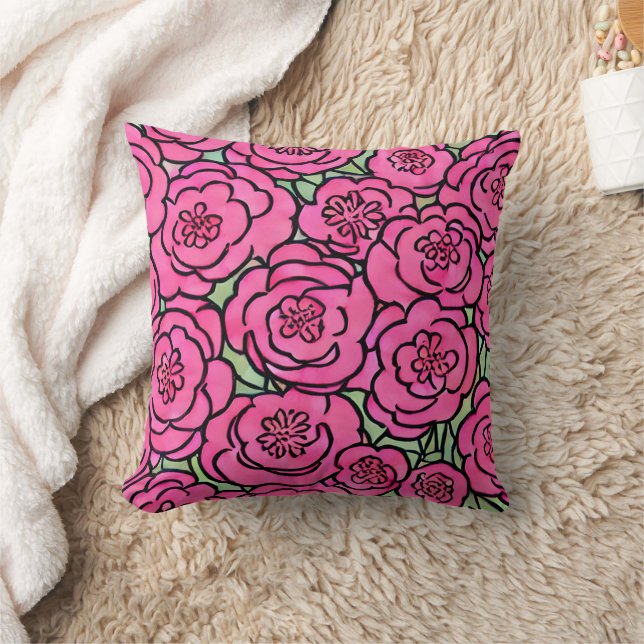 Pink Blooms Cushion (Blanket)