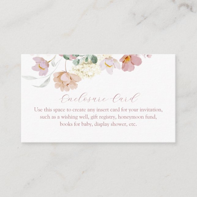 Pink Blooms Custom Enclosure Card (Front)