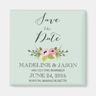 Pink Blooms Save the Date Magnet
