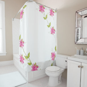 Pink Blooms Shower Curtain
