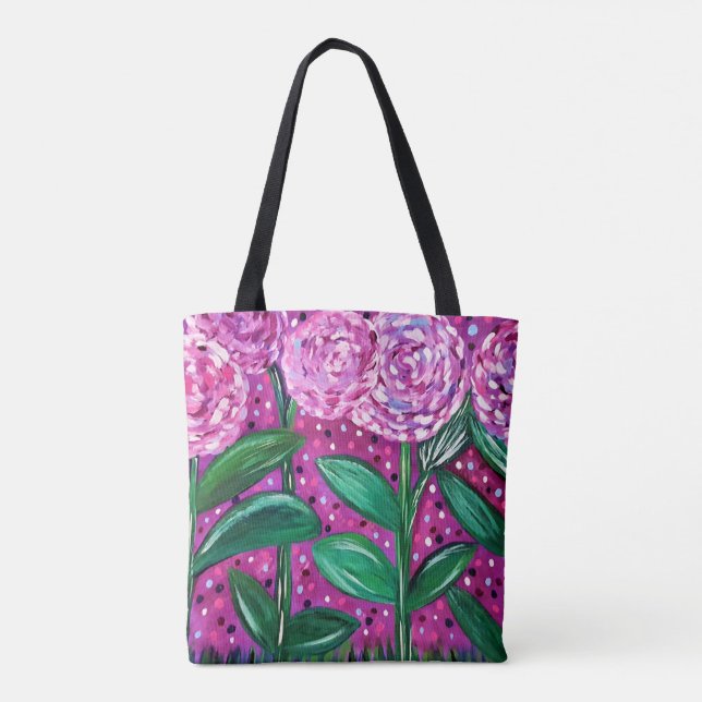 Pink Blooms Tote Bag (Back)