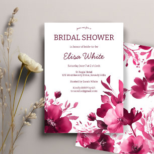 Pink Blooms Watercolor Bridal Shower CUSTOM Invitation