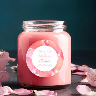 Pink Blossom Baby in Bloom Baby Shower  Classic Round Sticker