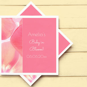 Pink Blossom Baby in Bloom Baby Shower  Napkin