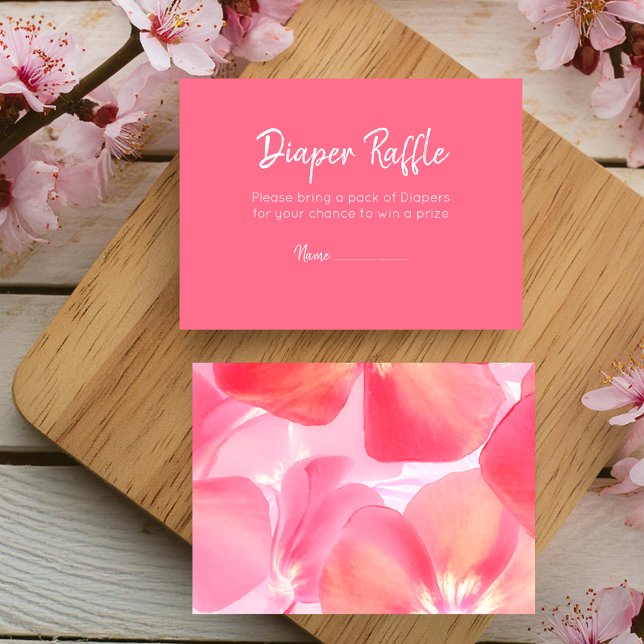 Pink Blossom Baby Shower Diaper Raffle  Enclosure Card (Stunning summer baby shower inspiration.)