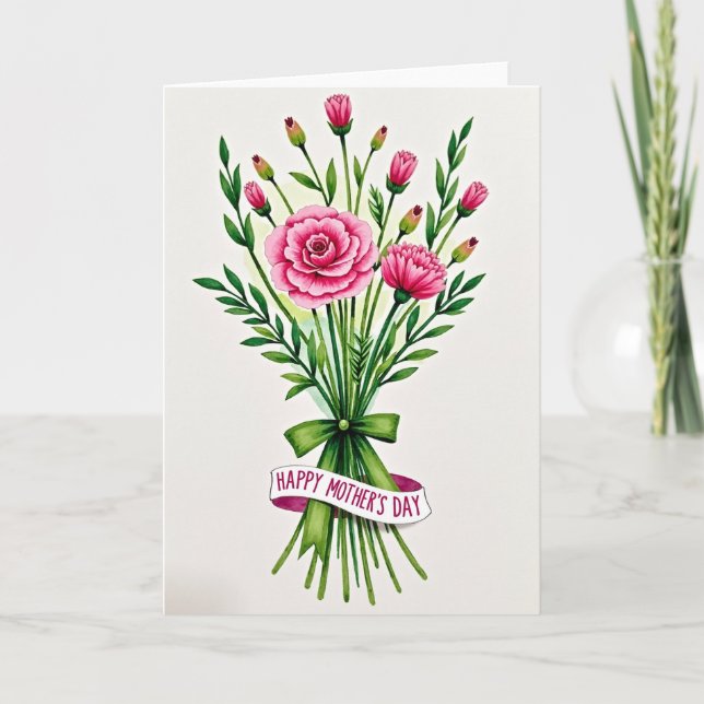 Pink Blossom Bouquet Art Card (Front)