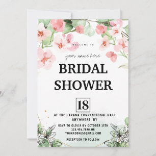 Pink Blossom Bridal Shower Invitation
