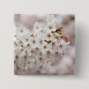 Pink Blossom Buds 15 Cm Square Badge