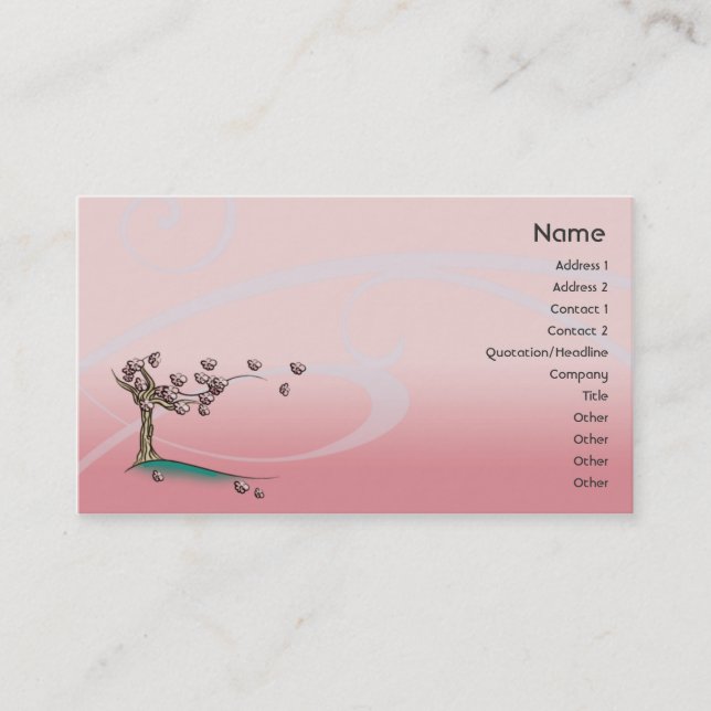 Pink Blossom - Business Card (Front)