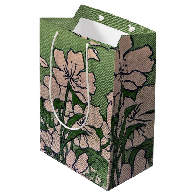 Pink Blossom Cascade  Medium Gift Bag (Back Angled)
