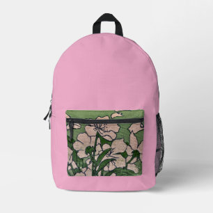 Pink Blossom Cascade   Printed Backpack