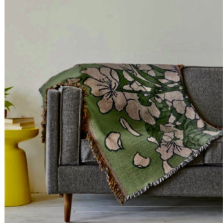 Pink Blossom Cascade  Throw Blanket