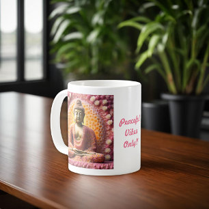 Pink Blossom Flower Buddha Meditating Coffee Mug