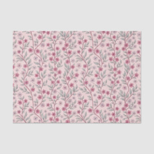 Pink Blossom Flower Vine Botanical Garden Blush Tissue Paper