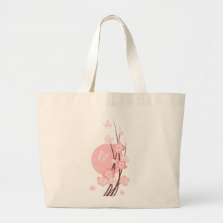 Pink Blossom Flowers & Butterflies Large Tote Bag