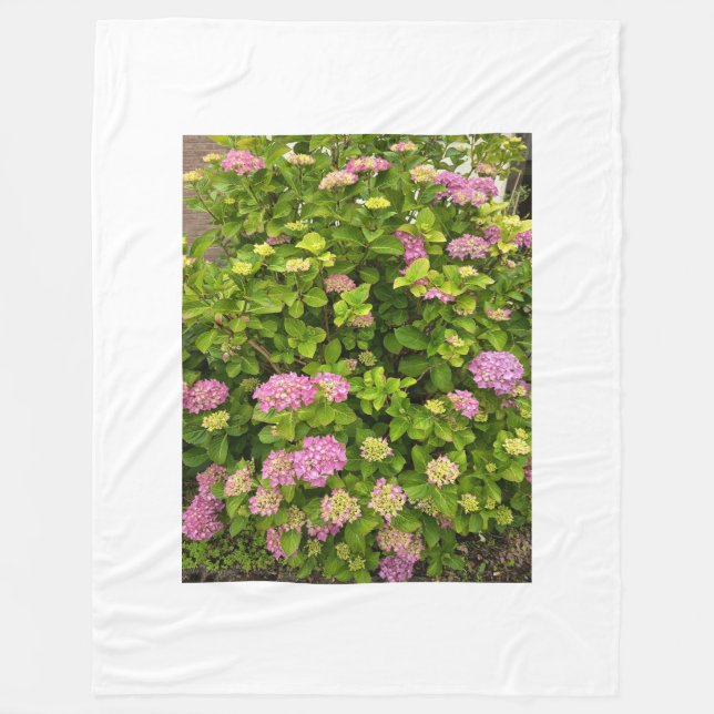 Pink Blossom Garden Throw Blanket (Front)