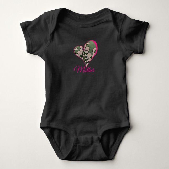 Pink Blossom Green  Baby Bodysuit (Front)