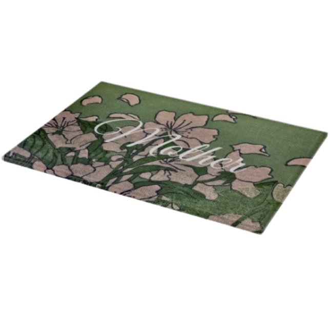 Pink Blossom Green Cutting Board (A beautiful cutting board for Mom—practical, stylish, and perfect for Mother’s Day. )