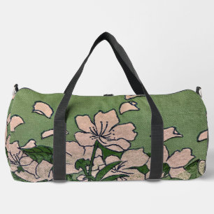 Pink Blossom Green Duffle Bag