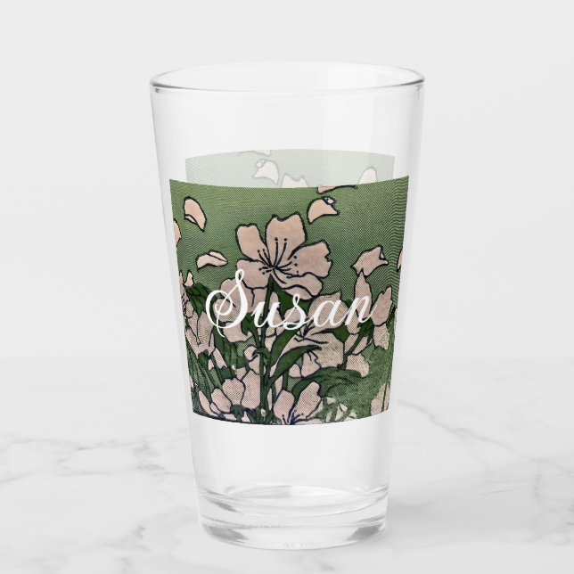 Pink Blossom Green Glass (Front)