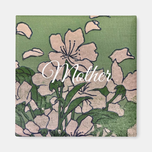 Pink Blossom Green  Magnet (Front)