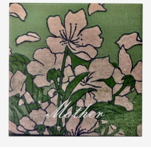 Pink Blossom Green Tile