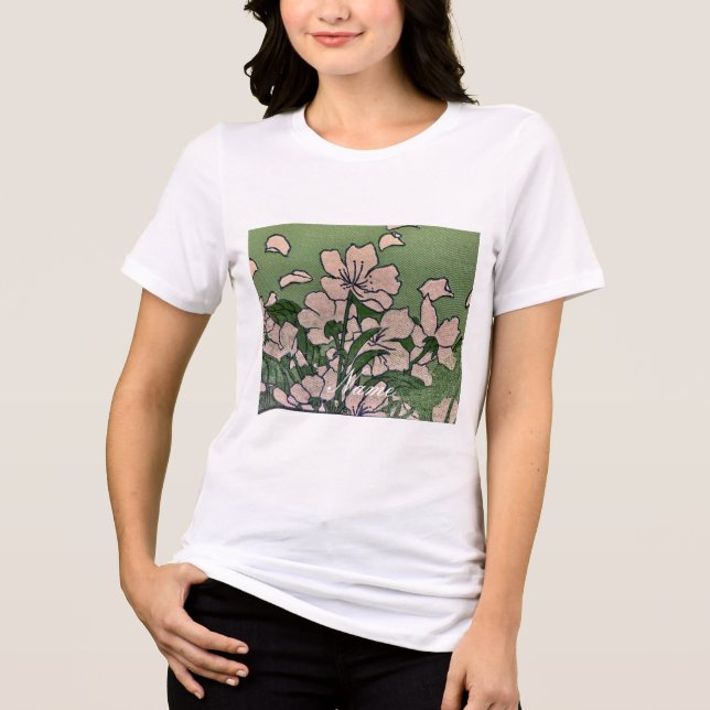 Pink Blossom Green Tri-Blend Shirt (Front)