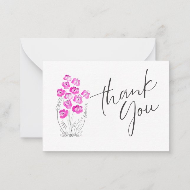 Pink Blossom Harmony Thank You Card (Front)