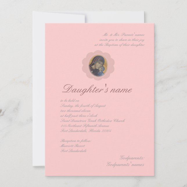 Pink Blossom Invitation (Front)